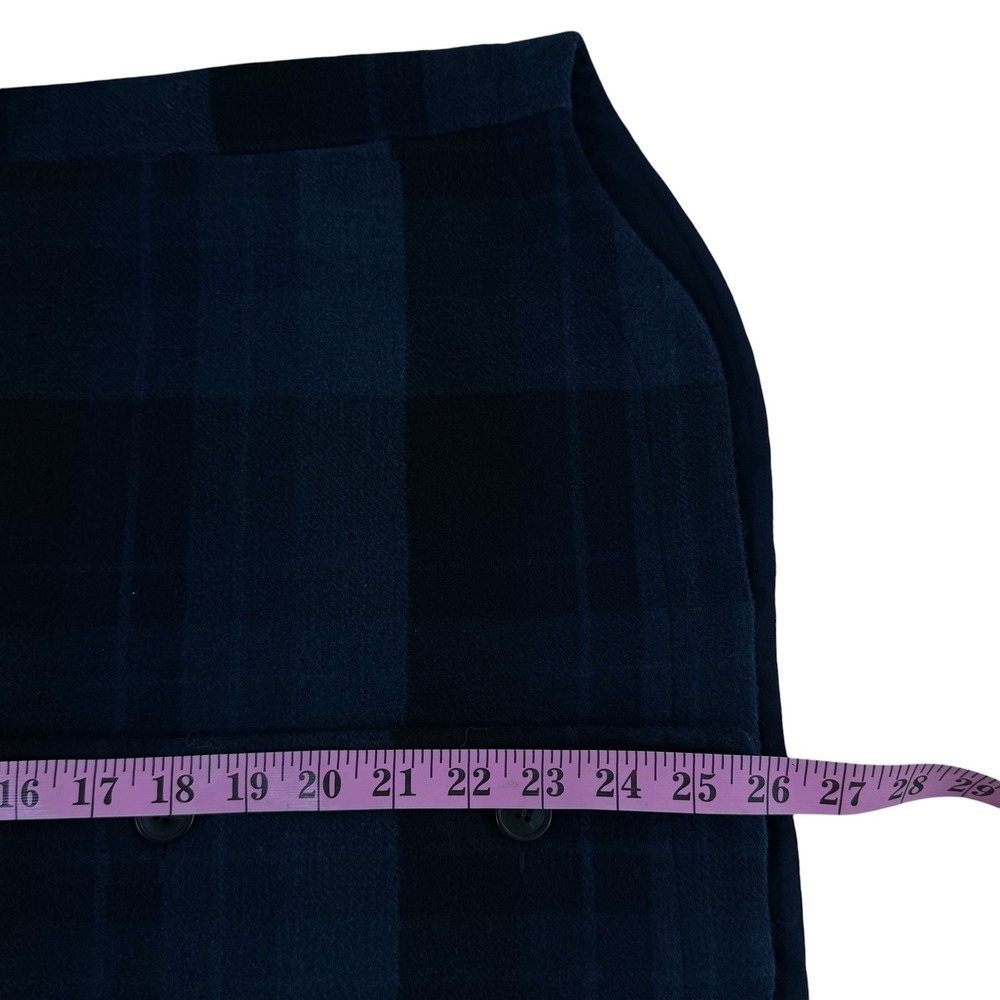 Uniqlo Women's Oversized Boxy Short Jacket Plaid Navy Blue Black Check Medium - Picture 9 of 13